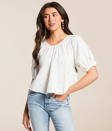 Hyfve Floral Embroidered Gauze Top FULL_RIGHT_SIDE