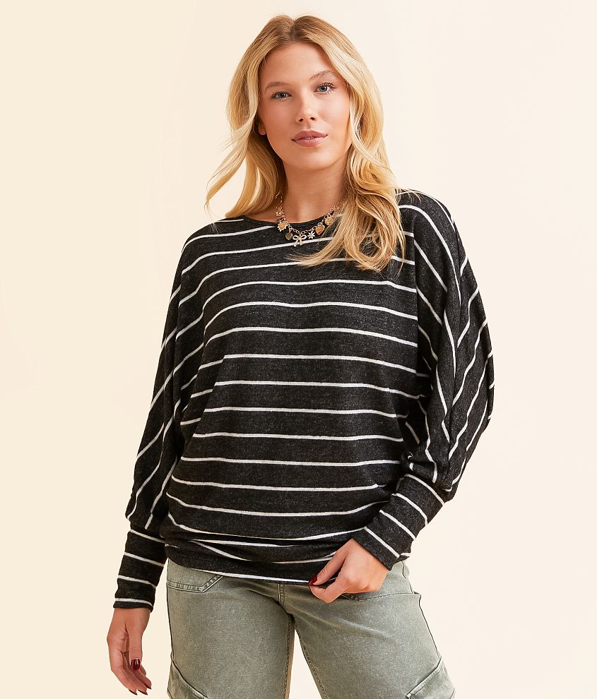 Hyfve Striped Dolman Top front view