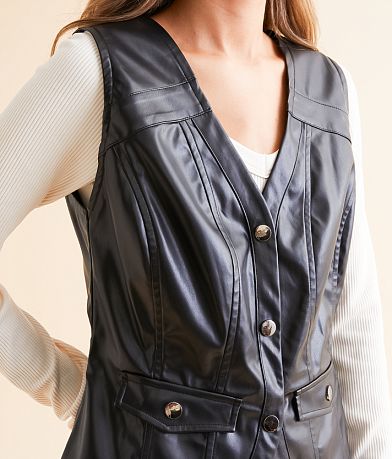 Willow &amp; Root Faux Leather Vest misc detail 1 view