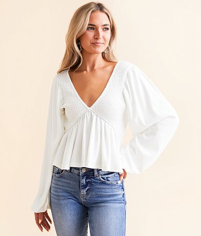 Hyfve Cut-Out Back Peplum Top FULL_RIGHT_SIDE