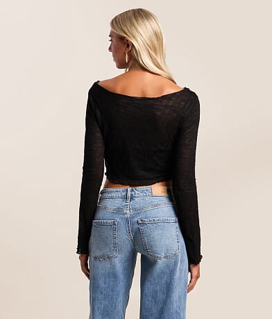 Floral Lace Boatneck Top thumbnail 3