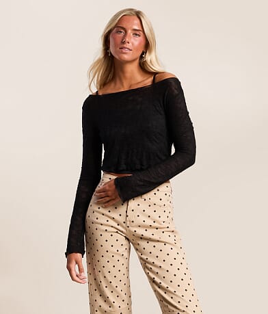 Floral Lace Boatneck Top