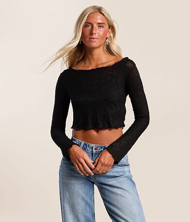 Floral Lace Boatneck Top thumbnail 2