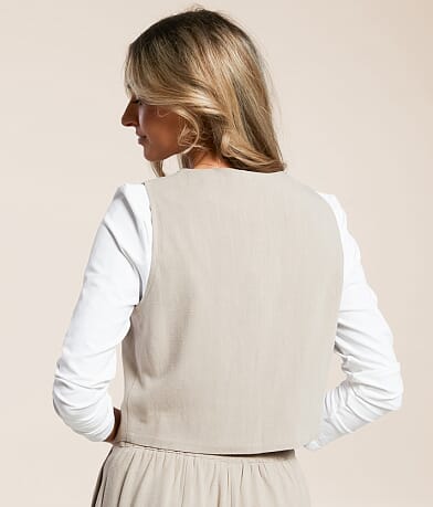 Willow &amp; Root Linen Blend Vest back view