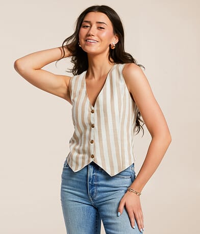 Hyfve Striped Vest front view
