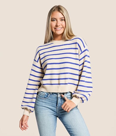 Hyfve Striped Boxy Sweater front view