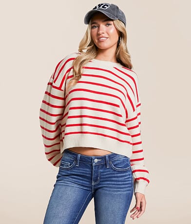 Hyfve Striped Boxy Sweater front view