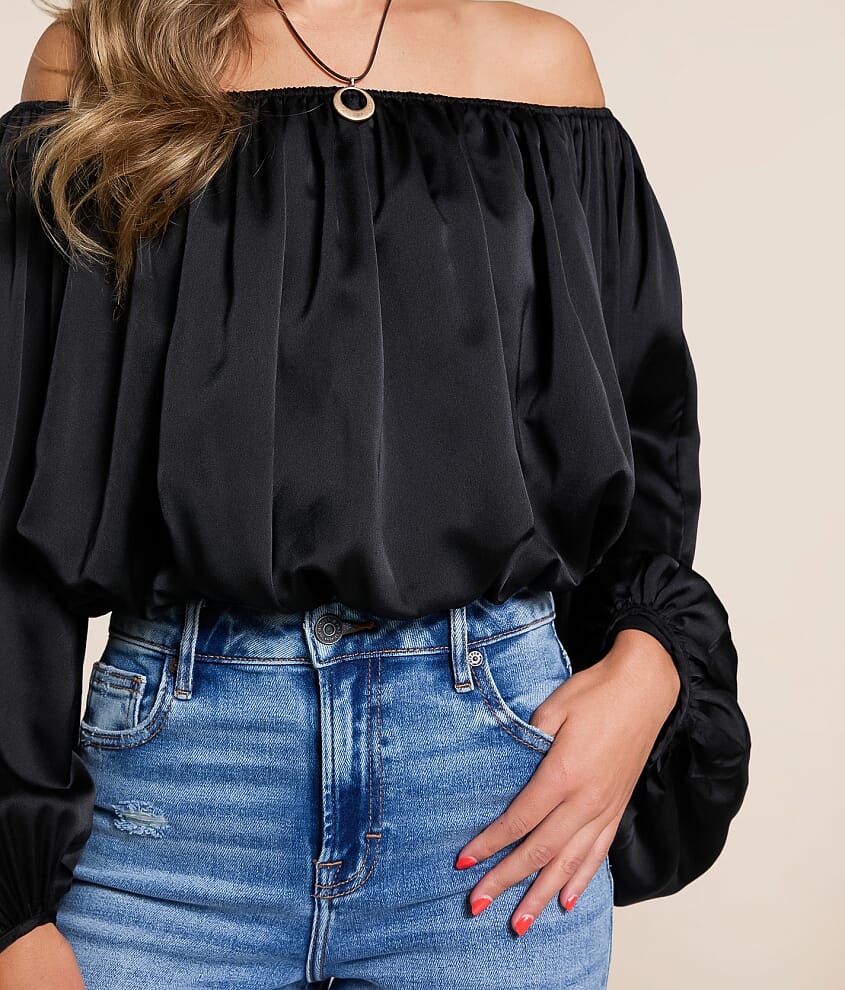 Off The Shoulder Satin Top