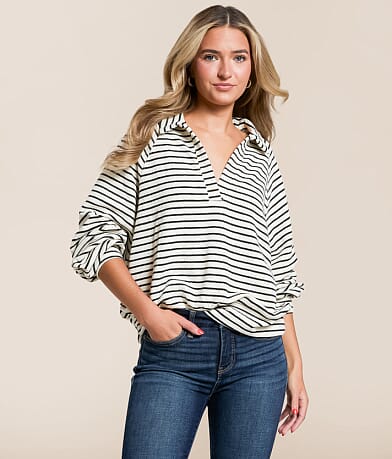 Hyfve Striped Pullover front view