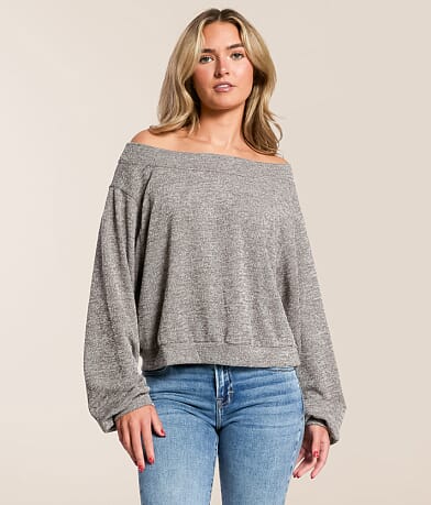 Hyfve Off The Shoulder Cropped Top front view