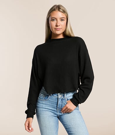 Hyfve Mock Neck Cropped Top front view