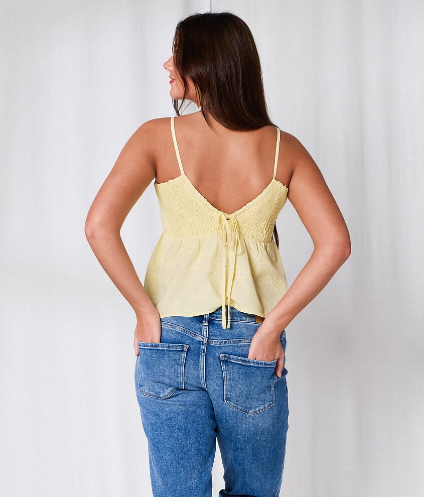 Embroidered Two-Way Peplum Tank Top