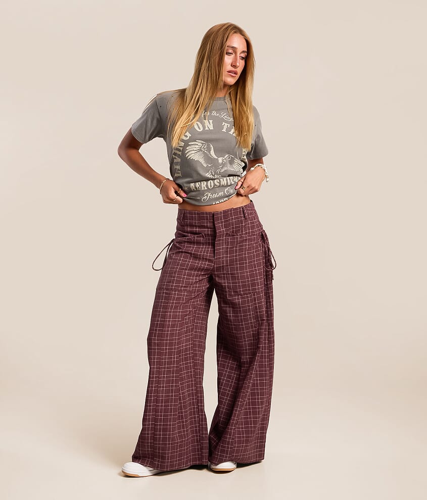 Plaid Ultra Wide Leg Pant