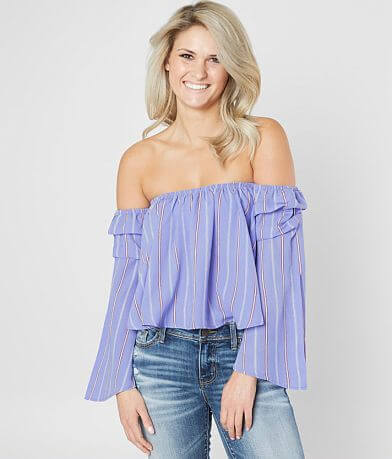 FAVLUX Striped Off The Shoulder Top FULL_RIGHT_SIDE