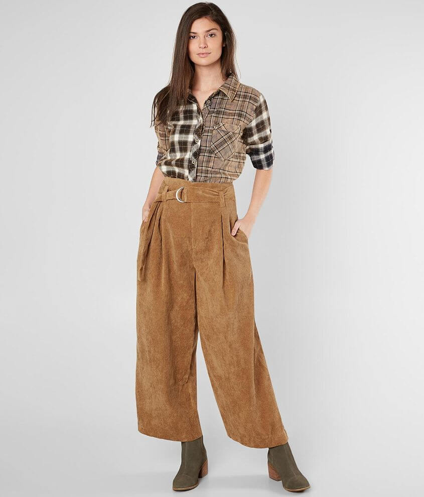 Wide leg best sale cropped corduroy pants