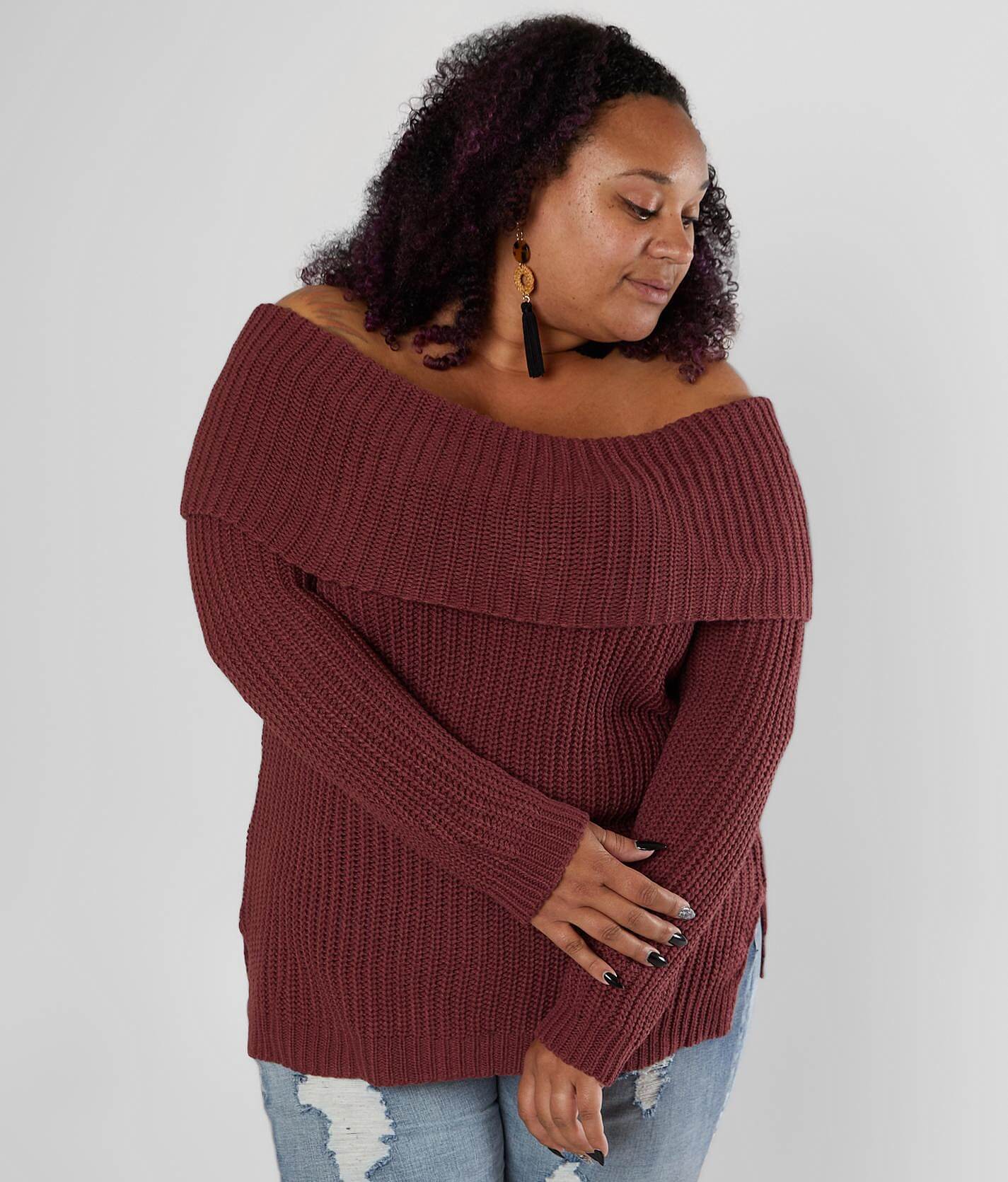 women's plus size off the shoulder sweatshirt