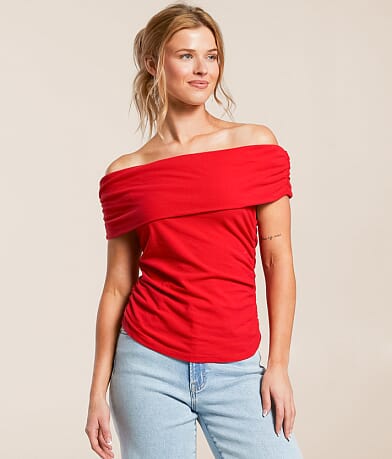 Willow & Root Off The Shoulder Top front view