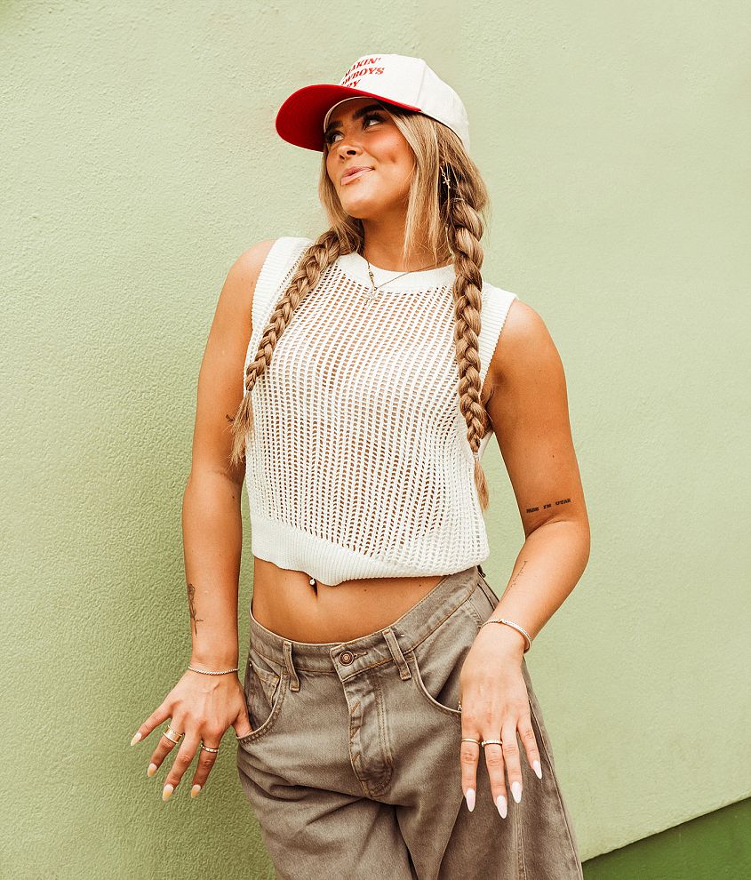 Cropped Sweater Tank Top