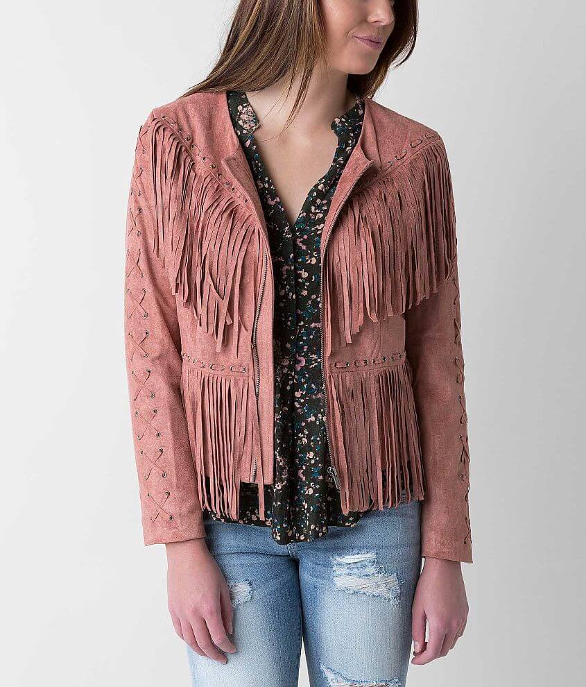 blush noir Fringe Jacket front view