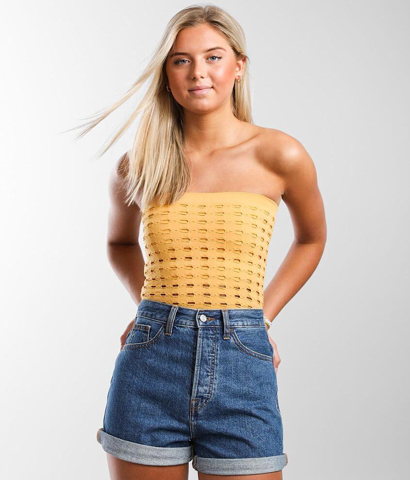 BKEssentials Textured Laser Cut Tube Top front view