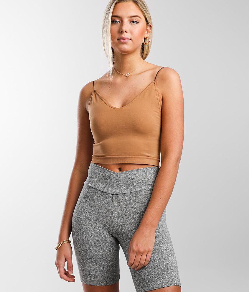 BKEssentials Seamless V-Neck Bralette - Women's Intimates in Almond