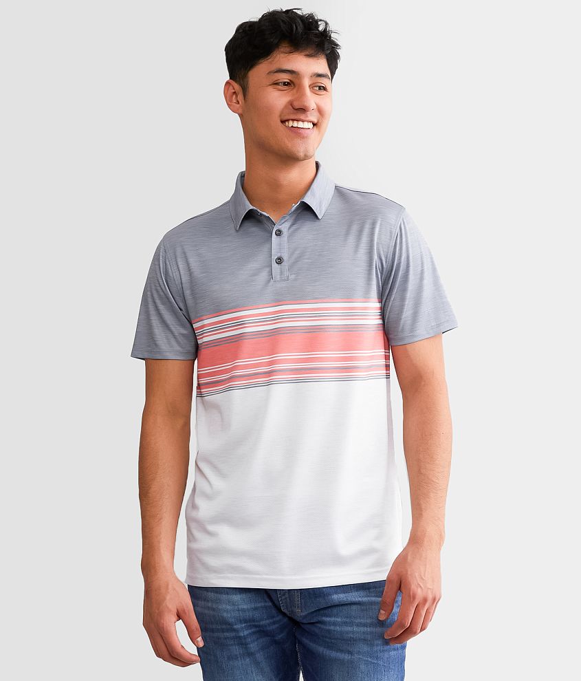 BKE Striped Performance Polo