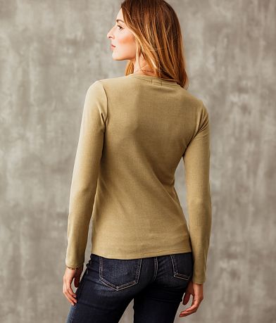 Buckle Black Ruched Top back view