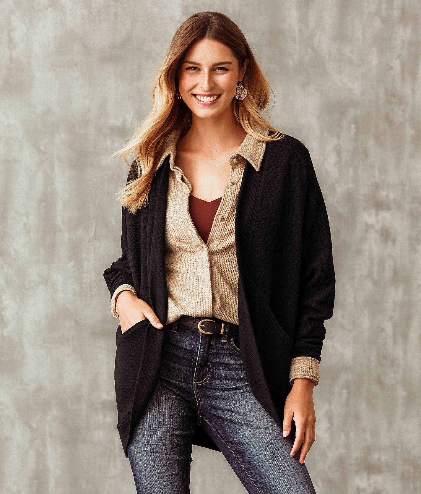 Jacquard Knit Cardigan – Coco and Main