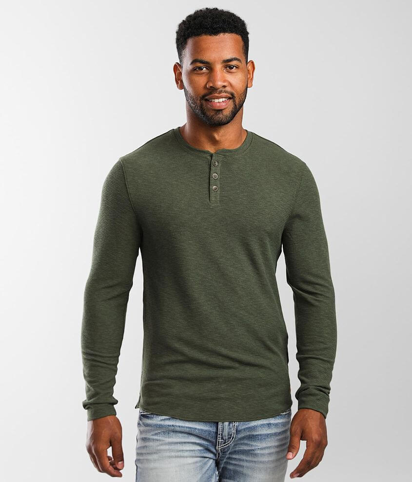 Outpost Makers Textured Knit Henley - Men's T-Shirts in Climbing Ivy ...