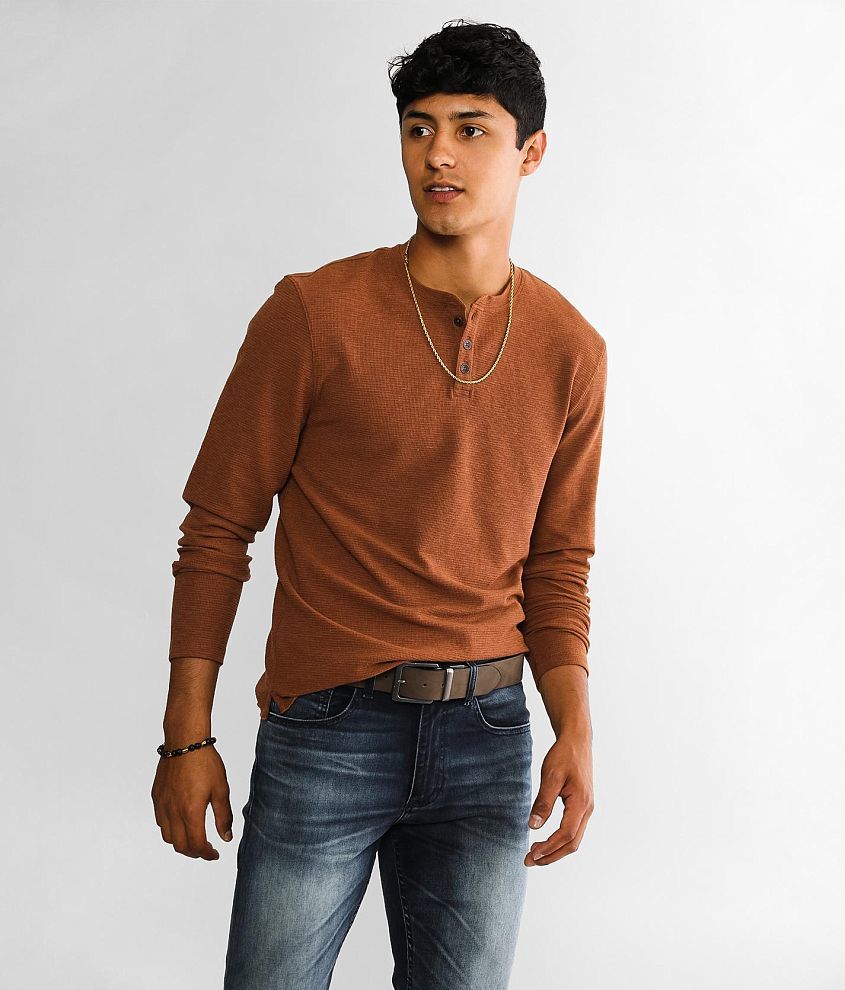 Outpost Makers Textured Knit Henley front view