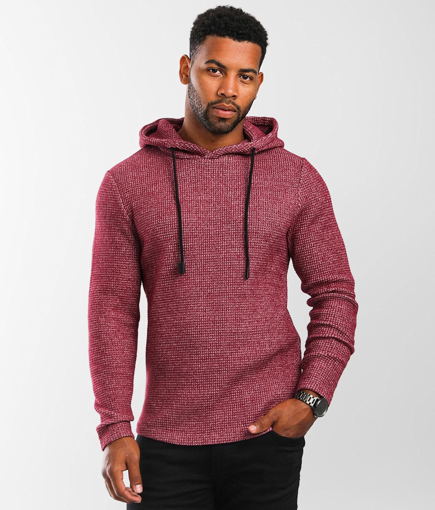 Waffle knit sale hoodie mens