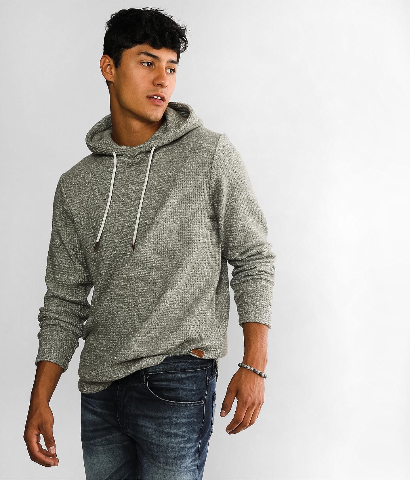 Waffle knit mens hoodie new arrivals