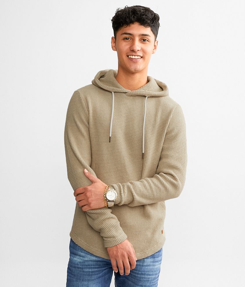 Outpost Makers Waffle Knit Hoodie Mens Sweatshirts In Chinchilla Buckle 7625