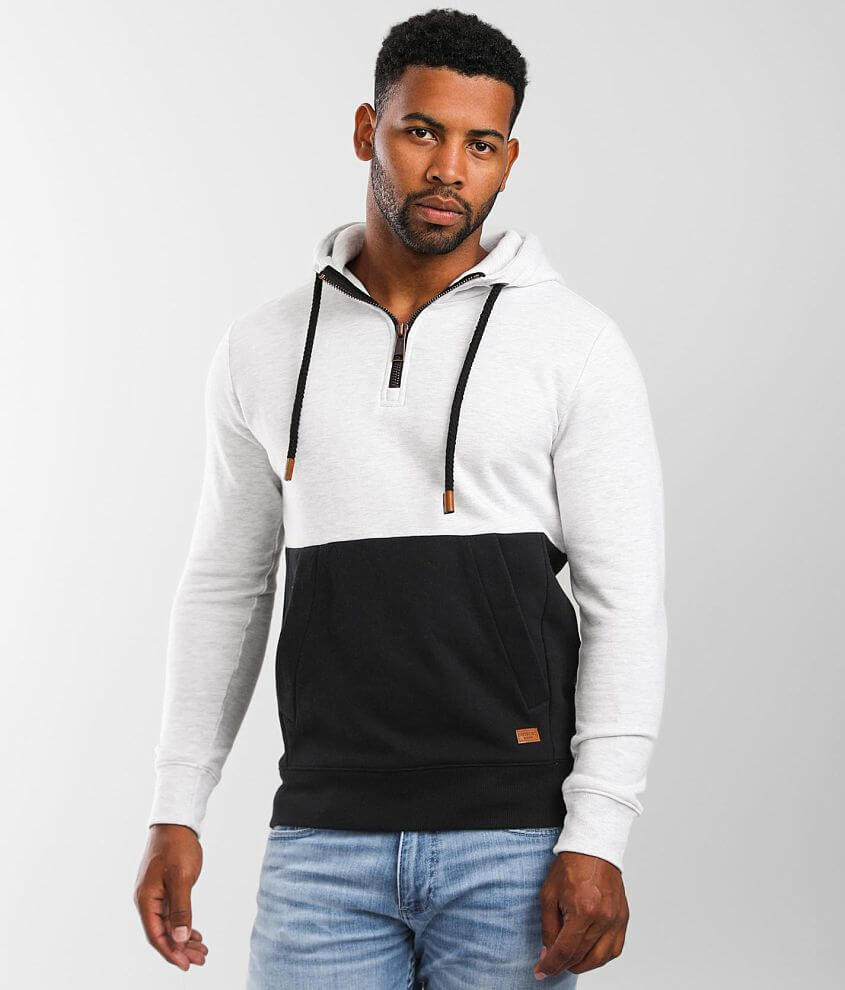 Outpost Makers Color Block Hooded Sweatshirt - Men's Sweatshirts in Black  White