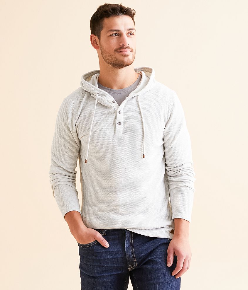 Outpost Makers Heathered Henley Hoodie front view