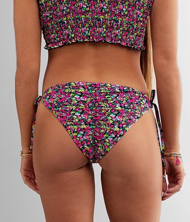 Beach Joy Ruched Floral Swim Bottom BACK