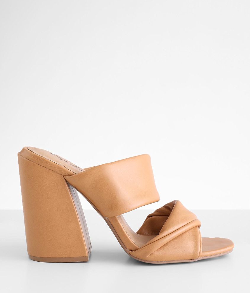 Qupid Cage Heeled Sandal - Women's Shoes in Tan Pu | Buckle