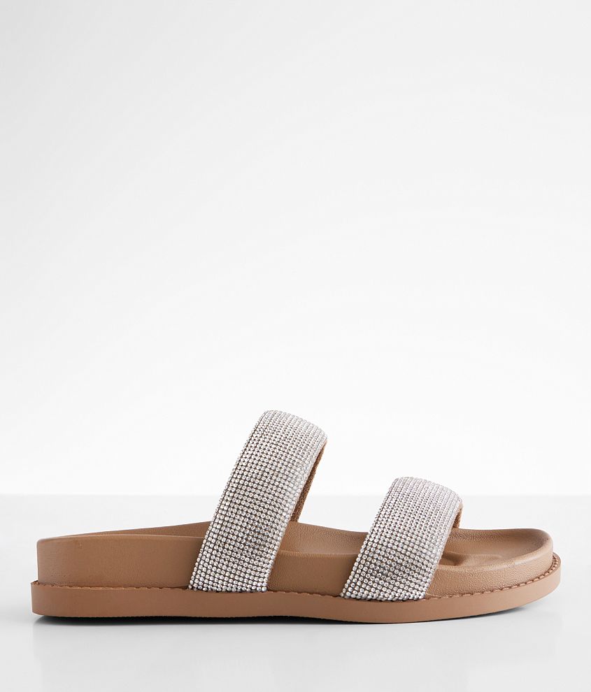 Qupid Glitz Double Strap Sandal front view