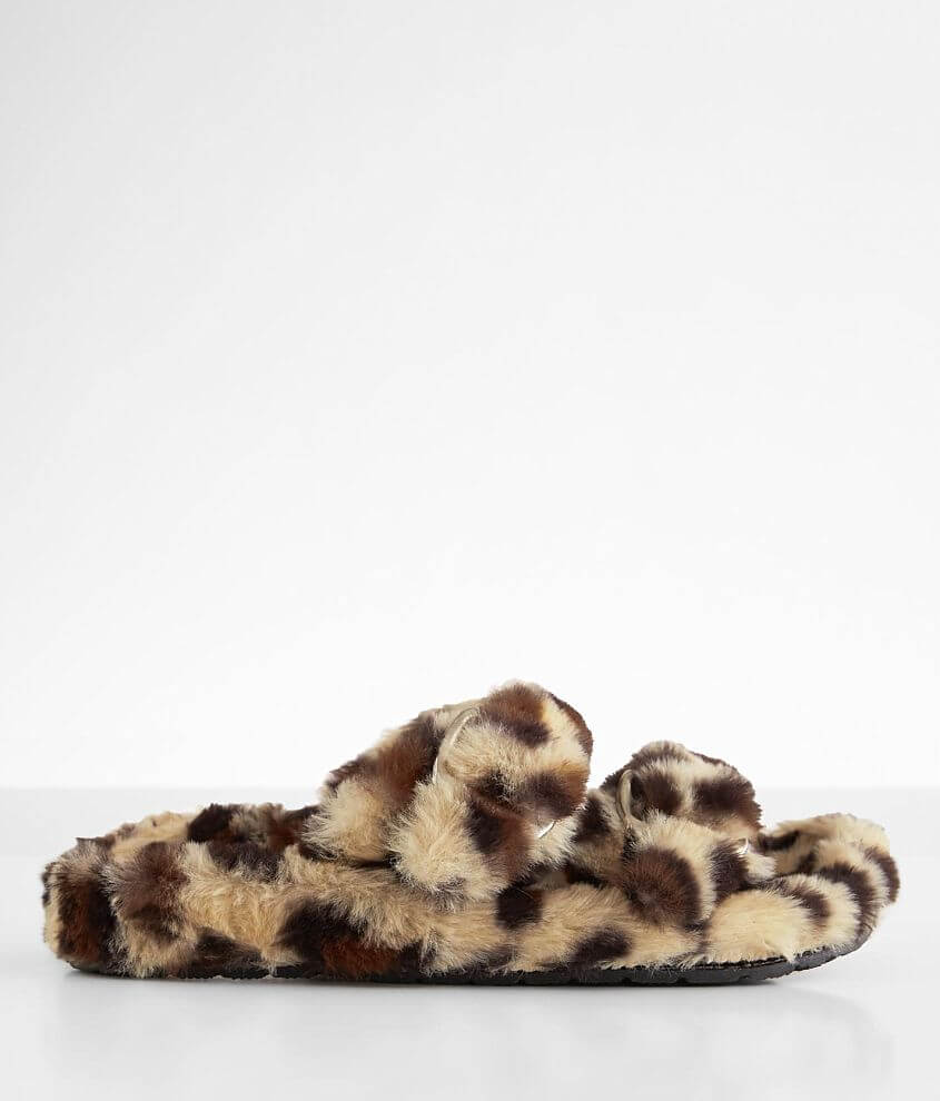 Cheetah discount fur slippers