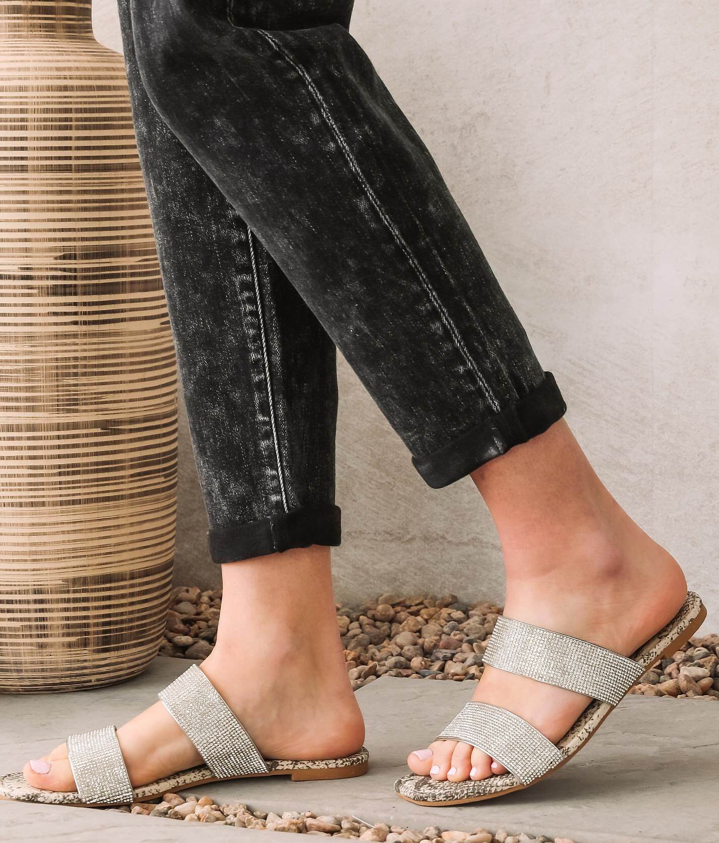 qupid rhinestone sandals