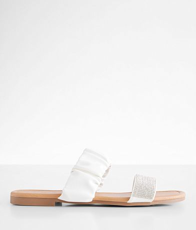 Qupid Glitz Double Strap Sandal front view