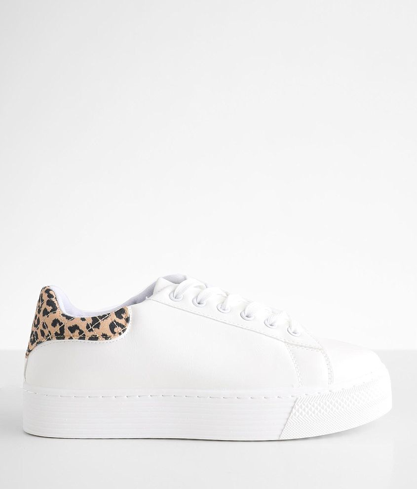 Qupid Willis Leopard Print Sneaker front view
