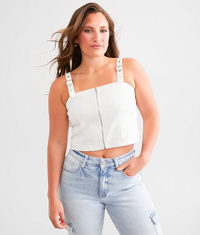 Edit by Nine Denim Buckle Strap Tank Top front view