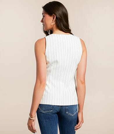 Willow &amp; Root Striped Vest back view