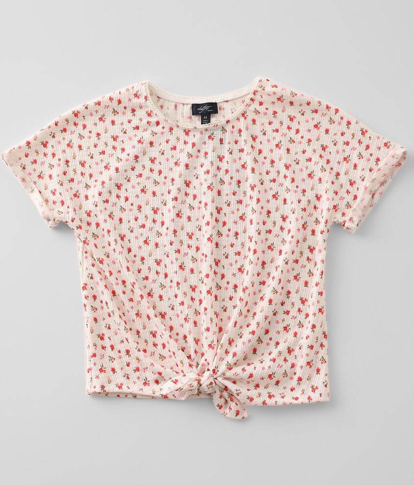 Girls - Daytrip Ditsy Floral Pointelle Top front view