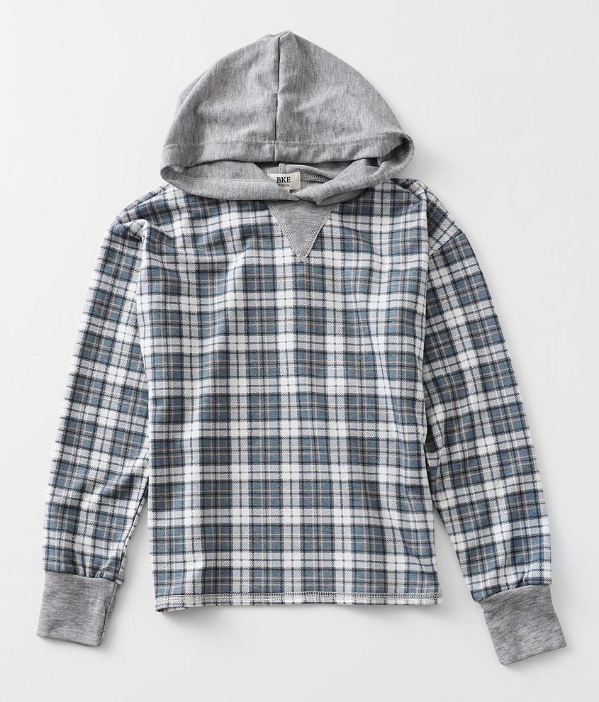 Girls - BKE Plaid Hoodie front view