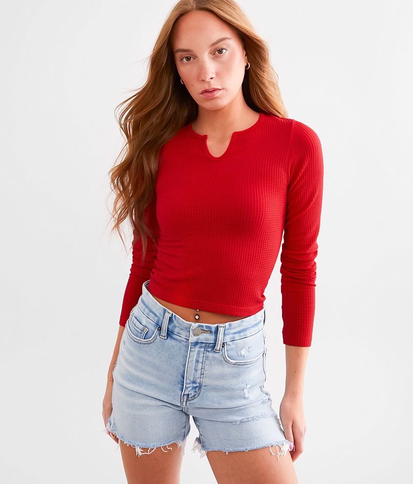 FITZ + EDDI Textured Seamless Top - Women's Shirts/Blouses in Red | Buckle