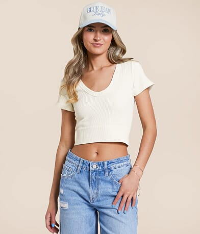 Freshwear Ribbed Stretch Top front view