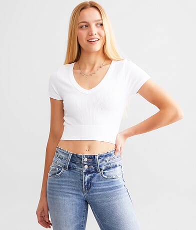 Freshwear Ribbed Stretch Top front view