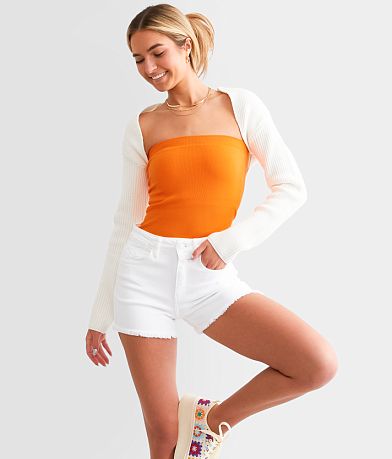 Freshwear Ribbed Seamless Tube Top front view